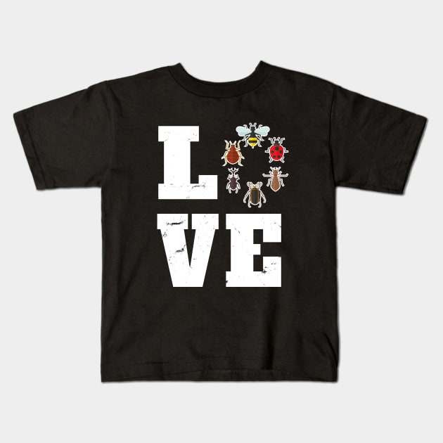 Bug - I Love Bugs Kids T-Shirt by Kudostees